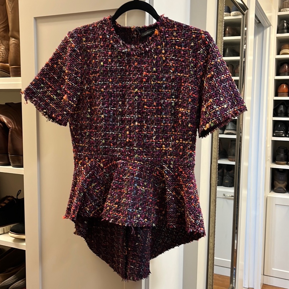 Zara, Small multi color poplin top, Excellent Condition.